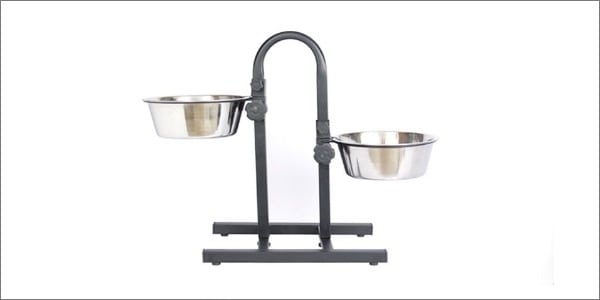Iconic Pet Adjustable Stainless Steel U Design Double Diner Dog Bowl